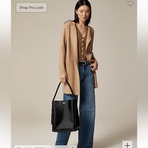 Juliette collarless sweater-blazer, heather khaki, XXS